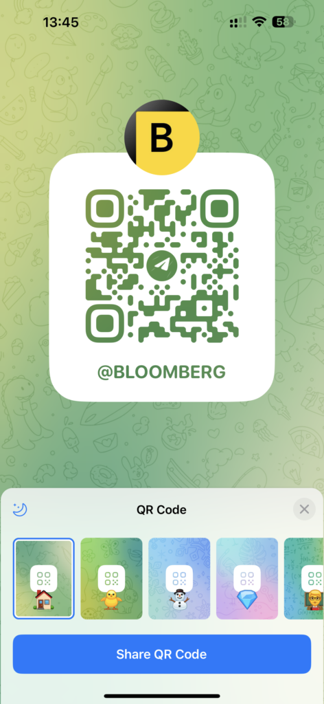 Telegram QR code styles